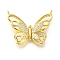 925 Sterling Silver Pave Clear Cubic Zirconia Pendants, Butterfly Charms, with 925 Stamp, Golden, 20.5x26.5x4.5mm, Hole: 1.4mm