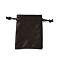 Velvet Jewelry Drawstring Storage Pouches, Rectangle, Coconut Brown, 9.5x7x0.5cm