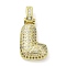 Brass Micro Pave Clear Cubic Zirconia Pendants, Cadmium Free & Nickel Free & Lead Free, Real 18K Gold Plated, Letter L, 29.5mm, Hole: 4.8x3.5mm, Pendant: 23.5x14.5x5mm