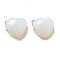 Opalite Pendants, Heart Charms with Platinum Tone Brass Findings, 15~16x16~16.5x7.5mm, Hole: 2.5~4x4~7mm