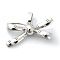 Rack Plating Brass Pave Cubic Zirconia Pendants, Bowknot, Long-Lasting Plated, Lead Free & Cadmium Free, Platinum, 12x23.5x6.5mm, Hole: 3.5x5.5mm