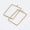 Brass Pendants, Long-Lasting Plated, Real 18K Gold Plated, Nickel Free, Open Rectangle, 26x16x1mm, Hole: 1mm