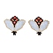 Handmade Seed Beads Pendants, with Elastic Thread, Loom Pattern, Bouquet, Colorful, 39~40x41x1.5~2mm