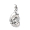 Brass Pendants, Number Charms, Rack Plating, Long-Lasting Plated, Lead Free & Cadmium Free, Platinum, 14x9x5mm, Hole: 4x2.5mm