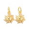Brass Charms, with Jump Ring, Cadmium Free & Lead Free, Sun, Real 18K Gold Plated, 11.5x9.5x2mm, Hole: 1mm