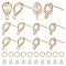 CREATCABIN 1 Box 12Pcs 2 Size 18K Gold Plated Brass Earrings Post Loop Cubic Zirconia Teardrop Stud Earrings with Jump Rings 3.1mm Earring Rubber Backs Earring DIY Jewelry Crafts Making Findings