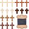 72Pcs 6 Style Wood Pendants, with 1 Roll Waxed Polyester Cords, Mixed Color, 12pcs/Color