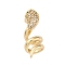 Brass Micro Pave Cubic Zirconia Pendants, Cadmium Free & Nickel Free & Lead Free, Snake Charms, Real 18K Gold Plated, 25x9x9.5mm, Hole: 4.5x4mm