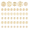 50Pcs 5 Styles 304 & 201 Stainless Steel Fancy Bead Caps, Flower, Multi-Petal, Golden, 11~14.5x13~14x1.5~5mm, Hole: 1~2.5mm, 10pcs/style