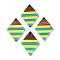 Epoxy Resin & Walnut Wood Pendants, Geometric Charms, Rhombus, 33x24.5x3.5mm, Hole: 2mm