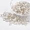 Glass Bugle Beads, Silver Lined, Gainsboro, 9x2mm, Hole: 0.5mm, about 7000pcs/bag