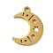 304 Stainless Steel Pendants, Laser Cut, Real 18K Gold Plated, Moon, 15x11x1mm, Hole: 1mm
