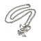 Non-Tarnish 201 Stainless Steel Hollow Pendant Necklaces, Eagle, Stainless Steel Color, 19.41 inch(49.3cm)