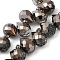 Electroplate Glass Beads Strands, Teardrop, Black, 10~11x8mm, Hole: 1mm, about 93pcs/strand, 62cm