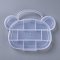 11 Compartments Bear Plastic Storage Box, Bead Containers, for Crafting, Beading, Nail Art Rhinestones, Diamond Paintting, White, 6-3/8x7-7/8x1 inch(16.2x20x2.6cm), Hole: 28x89mm