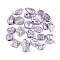 Pearlized Opaque Acrylic Beads, Mixed Shapes, Lilac, 9~18x8.5~29x3~14mm, Hole: 1.6~4mm, about 467pcs/500g