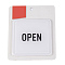 Resin Notice Sign, Square with Open, White, 10x10x0.35cm