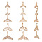 10Pcs 5 Styles Brass Micro Pave Clear Cubic Zirconia Pendants, Mermaid Tail, Golden, 11~16.5x10.5~19x2~4mm, Hole: 1.2~6mm, 2pcs/style