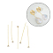 Brass Micro Pave Clear Cubic Zirconia Head Pins, Real 14K Gold Plated, 42.5x3x3mm
