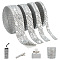 4 Rolls 4 Style Glass Self Adhesive Rhinestone Trimming, Sewing Trim Rhinestone Tape, Costume Accessories, Crystal, 10~30x2mm, about 3 yards/roll, 1 roll/style