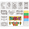 1 Set Thank You Theme Coloring Paper Greeting Cards Sets, Rectangle, with 10Pcs Kraft Paper Envelopes, Mixed Shapes, 110~203.2x152.4~160x0.5mm