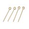 304 Stainless Steel Eye Pins, Golden, 18mm, Hole: 1.5mm, Pin: 0.6mm
