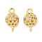 Brass Micro Pave Cubic Zirconia Connector Charms, Cadmium Free & Nickel Free & Lead Free, Round, Real 18K Gold Plated, 13x7.5x7.5mm, Hole: 1.4mm and 1.5mm