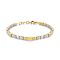 Adjustable 304 Stainless Steel Gemstone Beaded Bracelets, Rectangle, 6-1/4 inch(16cm)