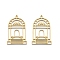 201 Stainless Steel Pendants, Laser Cut, Sun Door Charm, Golden, 24.5x16.5x1mm, Hole: 1.2mm