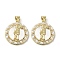 Brass Pave Shell Pendants, Religion Virgin Mary Charms with ABS Imitation Pearl, Real 18K Gold Plated, Oval, 23x20x3.5mm, Hole: 3.5x4mm