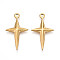 304 Stainless Steel Pendants, Ion Plating(IP), Star Charms, Real 18K Gold Plated, 35x20x2.5mm, Hole: 2.8mm