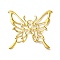 Iron Pendants, Butterfly, Hollow, Golden, 41.5x44x1.5mm, Hole: 2.5mm