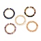 Gemstone Pendants, with Natural Gemstone Beads and Real 18K Gold Plated Brass Findings, Ring, 31x3mm, Hole: 1mm