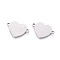 Non-Tarnish 201 Stainless Steel Links, Manual Polishing, Heart, Stainless Steel Color, 14x20x1.5mm, Hole: 1.5mm