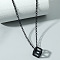 201 Stainless Steel Pendant Necklace for Men, Black, Cube, 23.62 inch(60cm)
