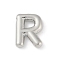 Rack Plating Brass Pendants, Long-Lasting Plated, Lead Free & Cadmium Free, Platinum, Letter R, 17.5x13x4mm, Hole: 1.8mm