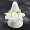 Handmade Lampwork Finger Rings, Flower, White, Flower: 21x35.5mm, Inner Diameter: 17mm