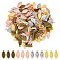 160Pcs 4 Colors Alloy Charms, Leaf, Mixed Color, 14.5x7x2mm, Hole: 1mm, 40pcs/color