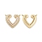 Brass Pave Clear Cubic Zirconia Pendants, Cadmium Free & Nickel Free & Lead Free, Heart Charms, Real 18K Gold Plated, 20x22x2.5mm, Hole: 1.6mm
