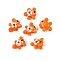 Handmade Lampwork Bumpy Beads Strands, Goldfish with Flower, Dark Orange, 16.5~17.5x20.5~23x10~12mm, Hole: 1.6~2mm, about 30pcs/strand, 15.75''(40cm)