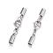 Tarnish Resistant 304 Stainless Steel Lobster Claw Clasps, with Cord Ends, Stainless Steel Color, 33mm, Inner diameter: 3.2mm