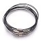 Steel Wire Bracelet Making, with Alloy Clasp, Black, Size: about 1mm thick, 62mm inner diameter