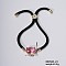 Fashionable Cute Brass Oval Link Bracelets, Cord Slider Bracelets, Pale Violet Red, Golden