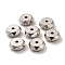 CCB Plastic Beads, Flat Round with Polygon, Platinum, 9.2x4mm, Hole: 1.7mm