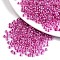 8/0 Glass Seed Beads, Transparent Inside Colours Luster, Round Hole, Round, Medium Violet Red, 8/0, 3~4x2~3mm, Hole: 0.8mm, about 15000pcs/bag