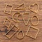 Zinc Alloy Open Back Bezel Pendants, Mixed Shapes, Golden, 34~49x18~44mm, about 10 pcs/bag