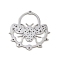 201 Stainless Steel Chandeler Component Links, Moon Phase with Hollow Moth Links, Stainless Steel Color, 39.5x39.5x1mm, Hole: 1.8mm