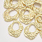 Alloy Pendants, Hammered, Oval, Light Gold, 45x38x5.5mm, Hole: 1.2mm