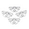 Non-Tarnish 201 Stainless Steel Pendants, Butterfly, Stainless Steel Color, 24.5x44.5x1.5mm, Hole: 1.8mm