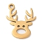 Christmas 201 Stainless Steel Pendants, Elk Charm, Golden, 15.5x12.5x1mm, Hole: 1.5mm
